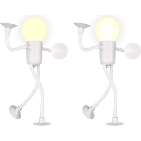 Formbares Sportler-nachtlicht Mit Saugnapf – Warmweißes Led-nachtlicht – 2er-pack – Weiß