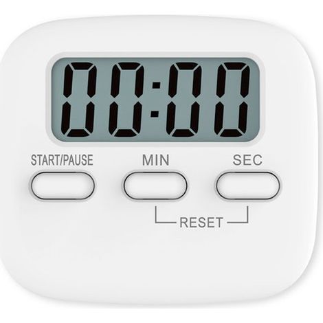 Digitaler Visueller Timer – Küchentimer Mit Großem Lcd-display – Magnetischer Kochtimer Mit Akustischem Alarm Und Countdown-timer (weiß)