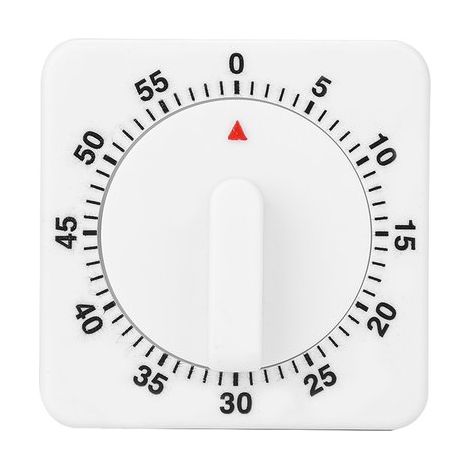 Ynkkvre Mechanischer Küchentimer (60 Minuten) – Kompakter, Batterieloser Küchentimer Zur Tisch- Oder Wandmontage, Gut Lesbarer Alarm, Klassisches Weißes Design