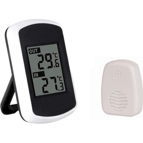 Longziming – Kabelloses Innen- Und Außenthermometer – Digitales Thermometer Mit Lcd-anzeige – 433-mhz-sensor – Reichweite Bis Zu 100 M – Ideal Für Zuhause, Büro, Gewächshaus Und Küche – Display