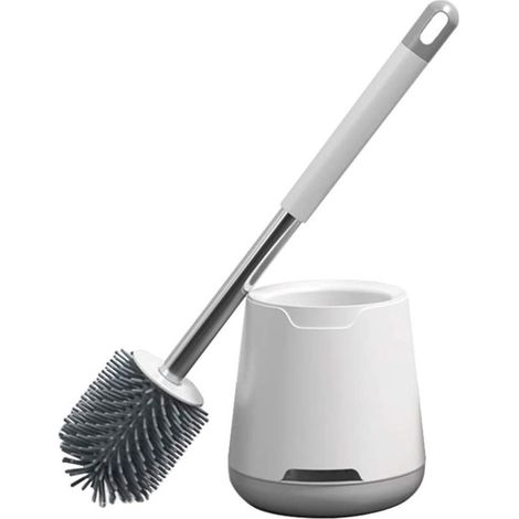 Wc-bürsten-set – Tpr-borsten – Rostfreier Griff – Badreinigung – Abfluss – Erwachsene – Freistehend – Weiß – Mittel – 1 Stück