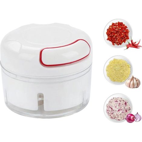 Manueller Zerkleinerer – Mini-gemüseschneider, Zwiebelschneider Und Knoblauchschneider. Ein Kompakter Küchenhelfer Zum Schnellen Zerkleinern Von Gemüse, Zwiebeln Und Knoblauch. Mit Zugseil Für Einfach