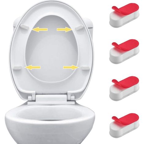 Selbstklebendes Wc-sitz-stopfen-set – Bidet-stopfen – Polsterung Und Stabilisierung – Für Toiletten – Strapazierfähiges Abs+tpe – Universelle Ovale Form – Weiß – 4-teilig