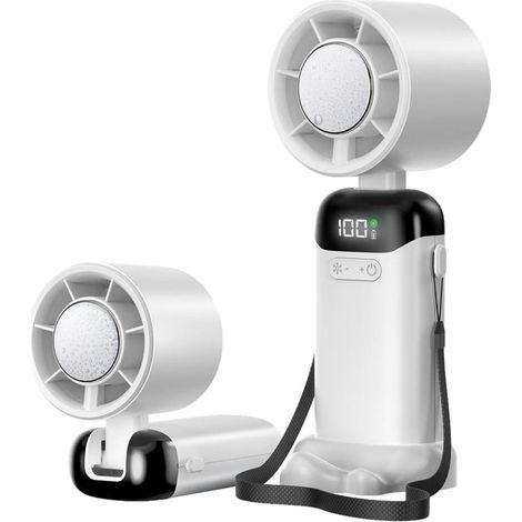 Longziming – Tragbarer Ventilator – Wiederaufladbar – Wasserkühlung – 90° Faltbar – Abs-kunststoff – Für Den Innen- Und Außenbereich Geeignet – 1 Stück
