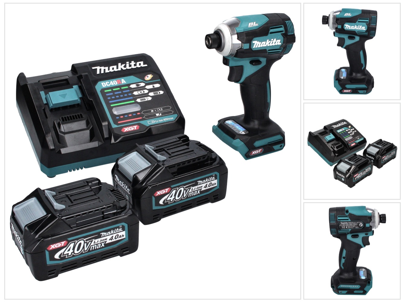 Makita Td 001 Gm2 Akku Schlagschrauber 40 V 220 Nm 1/4" Xgt Brushless + 2x Akku 4,0 Ah + Ladegerät