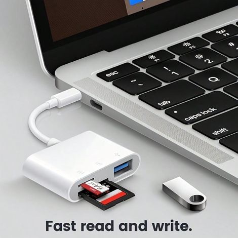 Neuer 3-in-1-highspeed-usb-c-sd-kartenleser (2026) – 1 Stück, Kompatibel Mit Ipad Pro/air, Chromebook, Xps, Galaxy S10/s9