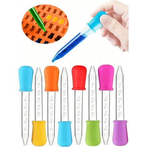 6 Silikonpipetten Für Flüssigkeiten, 5 Ml Transparente Medizinische Pipette, Farbiges Pipettenwerkzeug, Kalibrierte Silikonpipette, Pipette Zum Abfüllen Von Kosmetikessenzen (farbe Zufällig)