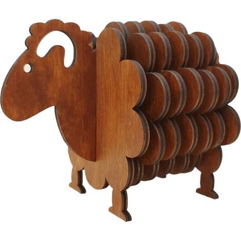 Irische Geschenke – Baa-rilliant 4er-set Untersetzer Aus Irischem Eichenholz Mit Halter, Niedliches Schafmotiv, Handgefertigt In Irland, Umweltfreundlich, Saugfähig, 10 Cm