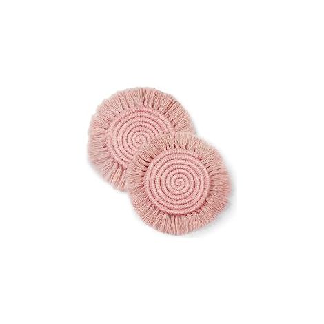 Set Mit 2 Boho-untersetzern (18,8 Cm), Hübsch Und Saugfähig Fürs Büro, Handgefertigte Makramee-untersetzer Im Landhausstil Für Tassen Und Becher – Wohnaccessoires, Geschenkidee