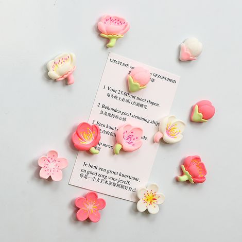 12 Stück Kühlschrankmagnete Aus Kunstharz Mit Kirschblüten-imitat Und Kawaii-blumenmuster – Dekorative Blumenmagnete Für Kühlschrank, Whiteboard, Fotowand Und Küchendekoration