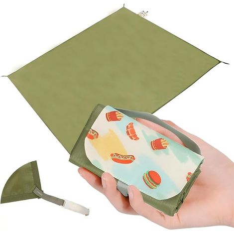 Wasserdichte Picknickdecke (1 Stück), Passt In Eine Tasche, Mit Integrierten Heringen, 25,4 Cm