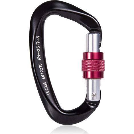 1-teiliges Outdoor-bergsteiger-set: D-förmiger Treppenkarabiner Aus Aluminium, Federbelastete Sicherheitsverriegelung, 25,4 Cm