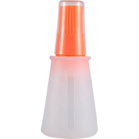 2-teiliges Tragbares Silikon-ölpinsel-set Mit Marinierwerkzeug, Orange, Küchenutensil Zum Grillen Und Backen, 38,1 Cm