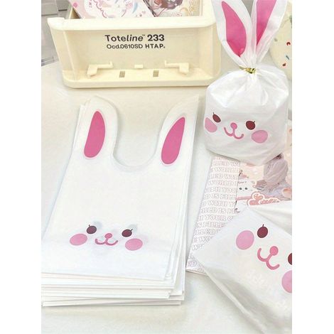 Set Mit 40 Eleganten Ostergeschenktüten: Plastiktüten Für Süßigkeiten Mit Gedrehter Schleife, Geeignet Für Gastgeschenke, Hochzeiten, Geburtstage, Sandwiches Oder Als Osterhasentüten – 13,5 X 22 Cm