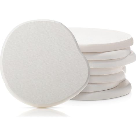 Set Mit 8 Kieselgur-untersetzern, Saugfähig Und Schnelltrocknend, Ideal Fürs Büro, Niedliches, Modernes Steindesign Mit Trendiger Weißer Ästhetik (8, Weiß)