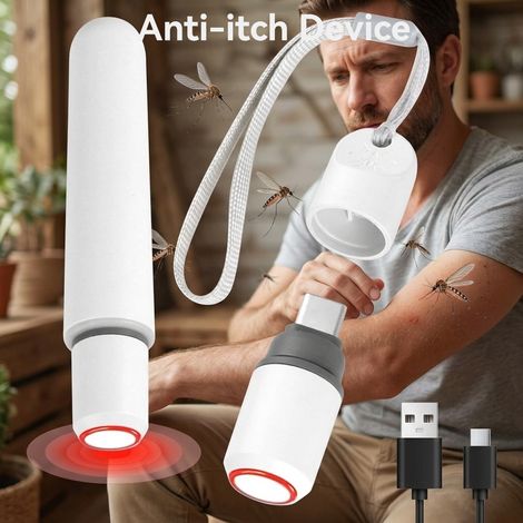Tragbares, Wiederaufladbares Gerät Gegen Juckreiz, Rotes Licht Zur Chemikalienfreien Mückenabwehr, Für Outdoor-aktivitäten Wie Wandern Und Camping, Auch Für Den Innenbereich Geeignet, Weiß
