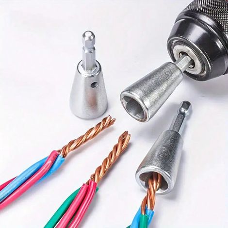 Automatisches Drahtverdrillwerkzeug (1 Stück) Mit 6-mm-sechskantgriff, Schnellverbinder Aus Metall Für Bohrmaschinen, Unverzichtbares Set Zum Parallelen Verdrillen Von Drähten Für Elektriker