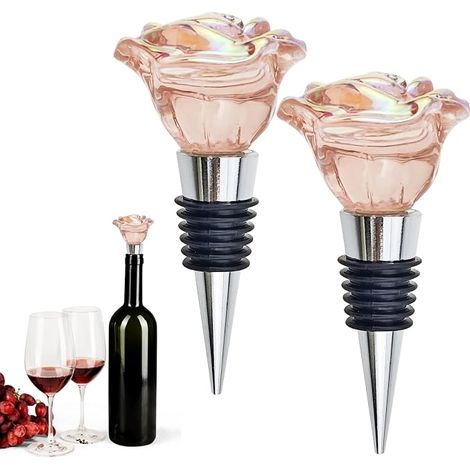 2er-set Rosa Weinstopper: Der Retter In Der Not – Wiederverwendbare Weinstopper Halten Wein Frisch. Weinaccessoires Für Länger Frischen Wein, Ideales Geschenk Für Weinliebhaber.
