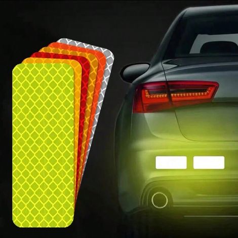Packung Mit 100 Reflektierenden Aufklebern Für Fahrräder Und Motorräder, Autoaufkleber, Wasserfeste, Stoßfeste Leuchtaufkleber Für Bessere Sichtbarkeit Bei Nacht, Blaue Farbe