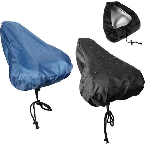 2-teilig: Wasserdichter Fahrradsattel-regenüberzug Mit Kordelzug, Staubdichtes Kissen Für Mountainbike-sättel, Marineblaue Farbe — Regenaccessoires Für Damen Und Herren.