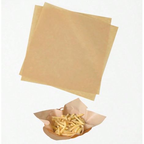 Braunes Feinkostpapier – 100 Stück, 18 X 18 Cm, Zum Einwickeln Von Lebensmitteln Wie Sandwiches, Burgern Und Gebäckkartons – Fettabweisend Und Zum Einmalgebrauch.