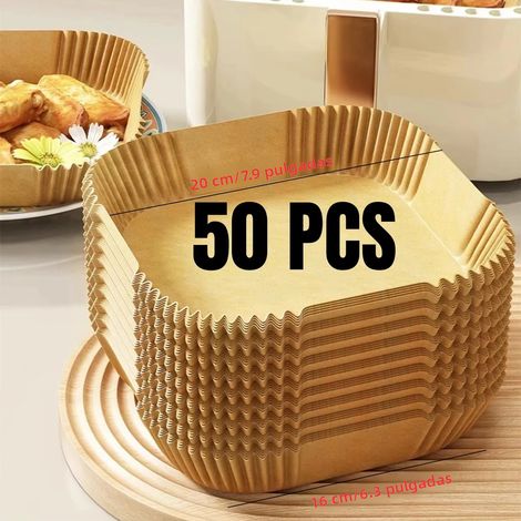 Einweg-backpapier Für Heißluftfritteusen, Öl- Und Wasserabweisend, Geeignet Zum Backen Und Als Pergamentpapier, Erhältlich In Runder, Quadratischer Und Rechteckiger Form, Zum Kochen Und Für Partys