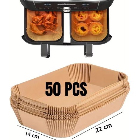 Einweg-heißluftfritteusenpapier, Öl- Und Wasserabweisend, Zum Kochen Und Backen, Erhältlich In Runder, Quadratischer Und Rechteckiger Form, Für Küche Und Partys