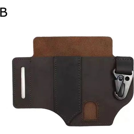 Ledertasche Mit Taktischem Multitool-gürtel: Tragbare Werkzeugaufbewahrung, Holster Für Outdoor-aktivitäten, Camping, Jagd, Robuste Leder-hüfttasche, Braun