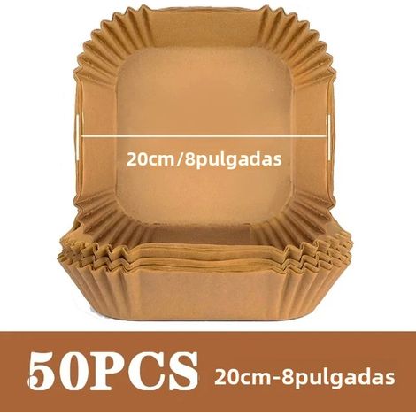Einweg-backmatten Für Heißluftfritteusen, 50/100 Stück, Antihaftbeschichtet, Porenfrei, Für Backofen Und Herd Geeignet, Umweltfreundliches Backpapier
