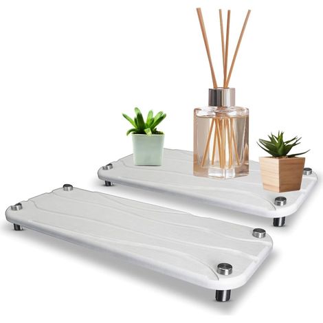 Set Mit 2 Wasserabsorbierenden Schalen – Schnelltrocknende Seifenschalen Aus Kieselgur Für Bad Und Küchenspüle, Silberfarben
