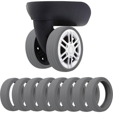 Graue Silikon-kofferrollenüberzüge, Strapazierfähige Schutzhüllen Für Koffer- Und Stuhlrollen, 25,4 Cm