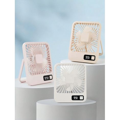 Kleiner, Extrem Leiser Ventilator Mit Starkem Luftstrom, 5-stufig Verstellbarer Tischventilator Mit 180°-drehung, Aufhängehaken, Diskreter Usb-anschluss, Khaki