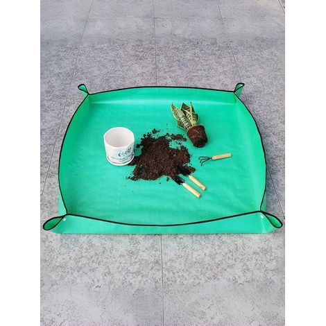 1 Grüne, Faltbare Pflanzmatte – Wasserdicht, Verdicktes Pe, Geeignet Für Zimmerpflanzen, Sukkulentenpflege, Leicht Zu Reinigen, 100 X 100 Cm