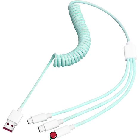 3-in-1-schnellladekabel (usb), Max. 100 W, Verstellbares, Gerades, Nylonummanteltes Kabel, Kompatibel Mit Iphone 16–11, Samsung, Ipad, Grün