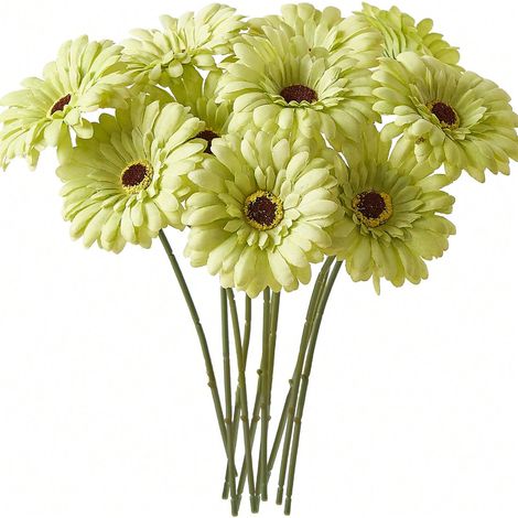 12 Künstliche Afrikanische Gänseblümchen, Seiden-gänseblümchen, Künstliche Gerbera-gänseblümchen, Künstliche Sonnenblumen Im Set.