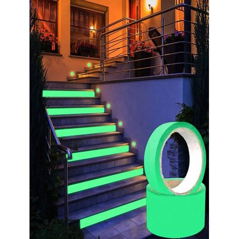 Stück Im Dunkeln Leuchtendes Klebeband, Grünes Fluoreszierendes Klebeband, Diy-dekorationsmuster Und Warnhinweis, Leuchtband Zur Dekoration Von Treppen, Bühnen, Rollern Und Fahrrädern 3 Cm 5 M.