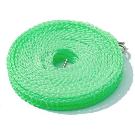 1 Tragbare Wäscheleine Aus Nylon, Grün, Windbeständiges Design Für Den Außenbereich, 25,4 Cm