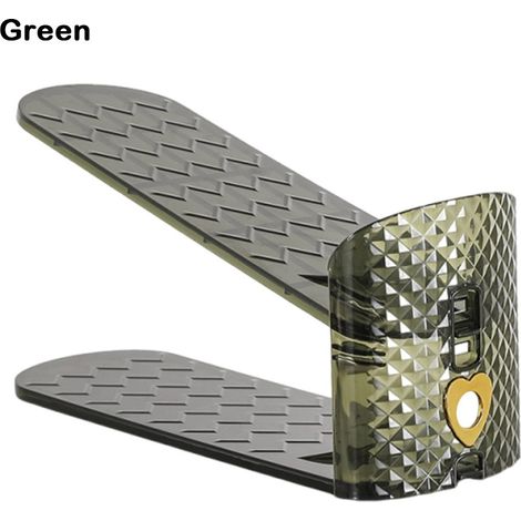 Verstellbarer, Zweilagiger Schuh-organizer, Grün, Mit Fächern, 25,4 Cm