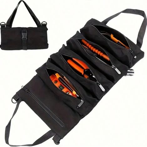 Faltbare Werkzeugtasche Mit 5 Reißverschlusstaschen Für Zangen, Schraubendreher, Schraubenschlüssel Und Steckschlüssel Kompakt Und Robust Für Arbeit Und Outdoor-einsatz