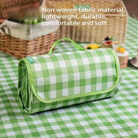 Faltbare, Wasserdichte Und Sandabweisende Picknickdecken Für Den Außenbereich Große, Hübsche, Waschbare Und Tragbare Karierte Picknickdecke Für Park, Strand, Camping Und Garten (60''×80'')