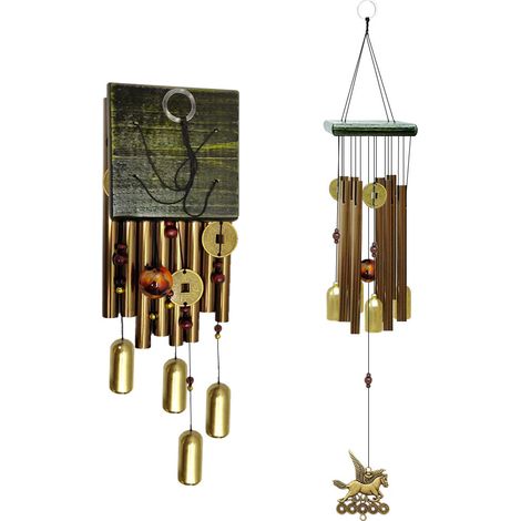 Extragroße Windspiele Für Den Außenbereich In Antik-kupfer - Harmonische Aluminiumlegierungsröhren Für Garten, Hof Und Haus - Rostbeständige Wand- Und Kunstdekoration (pegasus)