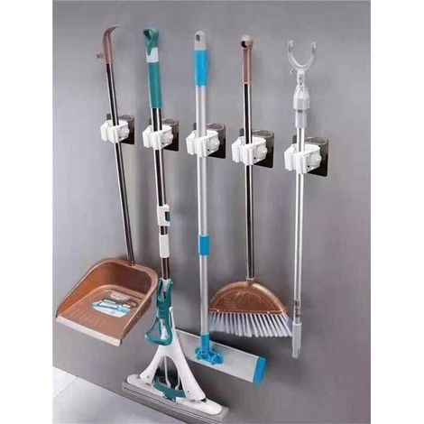 5 Moppclips Ohne Bohren: Geeignet Für Mopps, Besen, Handtücher, Badeschwämme, Feuchttücher Usw., Zur Dekoration Von Wohn- Und Badezimmerräumen.