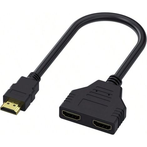 Kabelverteileradapter: 1 Eingang/2 Ausgänge, Stecker Auf Zwei Buchsen, Kompatibel Mit Zwei Fernsehern Gleicher Größe, 1080p Spiegelbildanzeige (nicht Erweiterbar)