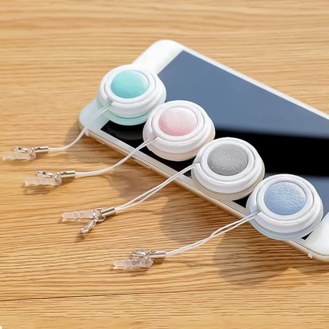 4 Tragbare Macaron-reinigungstücher Für Handybildschirme, Brillen Und Kontaktlinsen, Mit Aufhängevorrichtung, Aus Weicher Mikrofaser