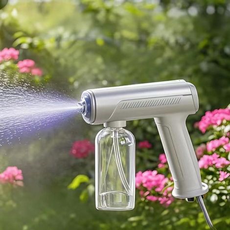 Nano Lab Sprühpistole: Kabelloser, Tragbarer Zerstäuber Mit 268 Ml Fassungsvermögen Und Blauem Licht, Für Haushaltsreinigung Und Pflanzenbewässerung, Leicht Und Leistungsstark.