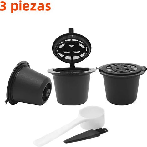 3-teiliges Set Wiederbefüllbarer Filter Für Nespresso-kaffeemaschinen, Wiederverwendbare Kaffeekapseln Mit Löffel Und Bürste, 38,1 Cm