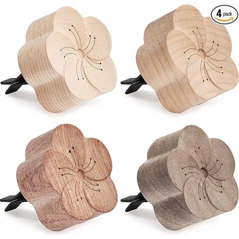 4-teiliges Aroma-diffusor-set Aus Holz, Blumendiffusor Mit Clip, Aromatherapie Fürs Auto, 40,6 Cm