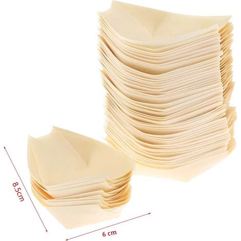 50 Stück: Einweg-sushi-teller Aus Holz, Umweltfreundliches Serviergeschirr, 3 Zoll (38,1 Cm)