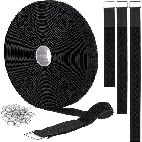 1 Stück Klettverschlussgurte (1 Zoll X 32 Fuß) Mit 50 Metallschnallen: Nylon-kabelbinder, Wiederverwendbare Kabelbinder, 40,6 Cm