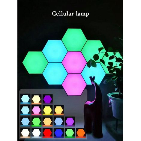 1 Smarte Quantum-led-lampe, Wabenförmiges Nachtlicht, Rgb-touch-steuerung Für Gaming-schreibtisch, Schlafzimmer, Romantische Atmosphäre, Sechseckige Wandlampe.
